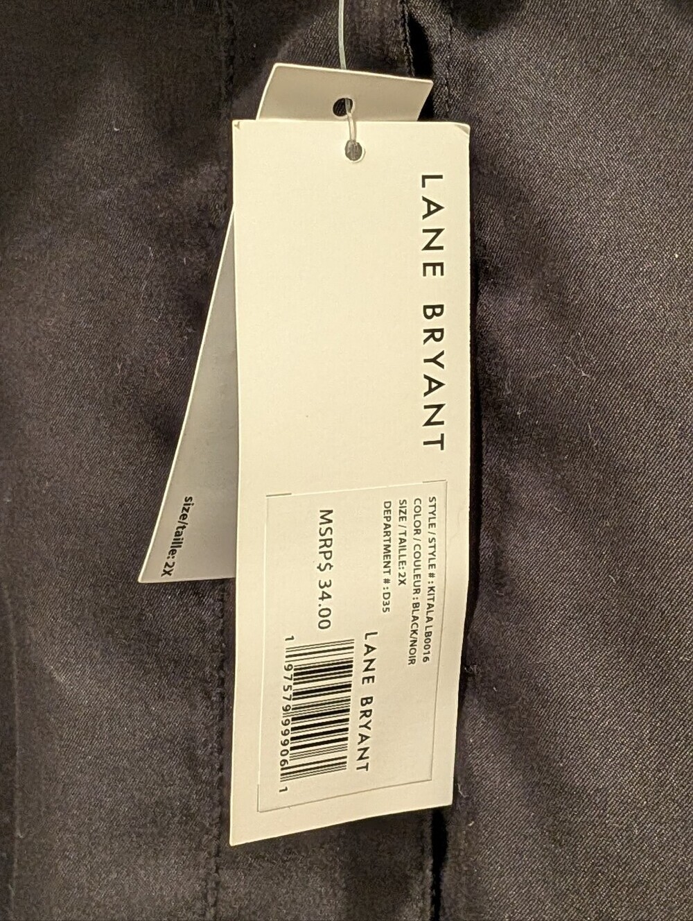 NWT Lane Bryant 2X Black Cotton Blend Swingpleat Back Button Down Shirt - Picture 2 of 4